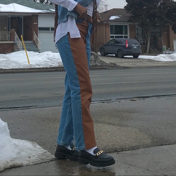 Denim with leather - Picture 1 of 3